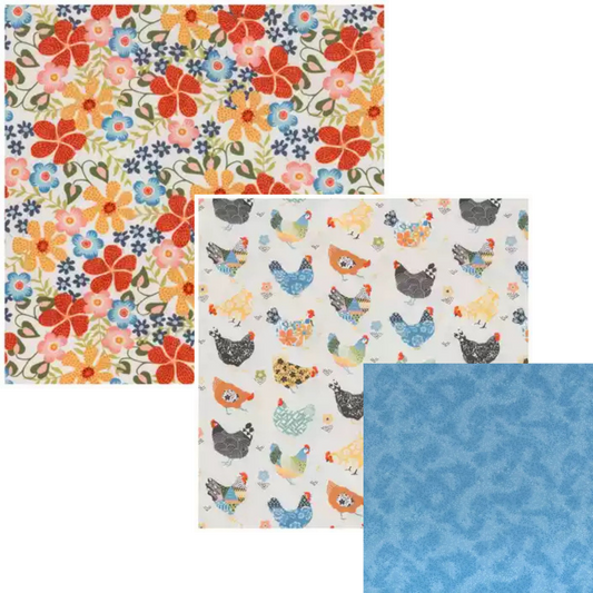 Beeswax Food Wrap Set - Bright Floral